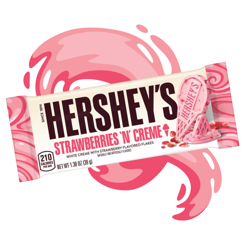 HERSHEY'S ICE CREAM SHOPPE Strawberries 'N' Creme - Standard Bar 1.38oz