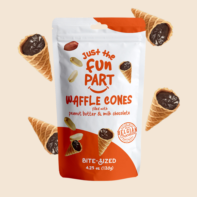 Just The Fun Part, Waffle Cones - Peanut Butter & Milk Chocolate