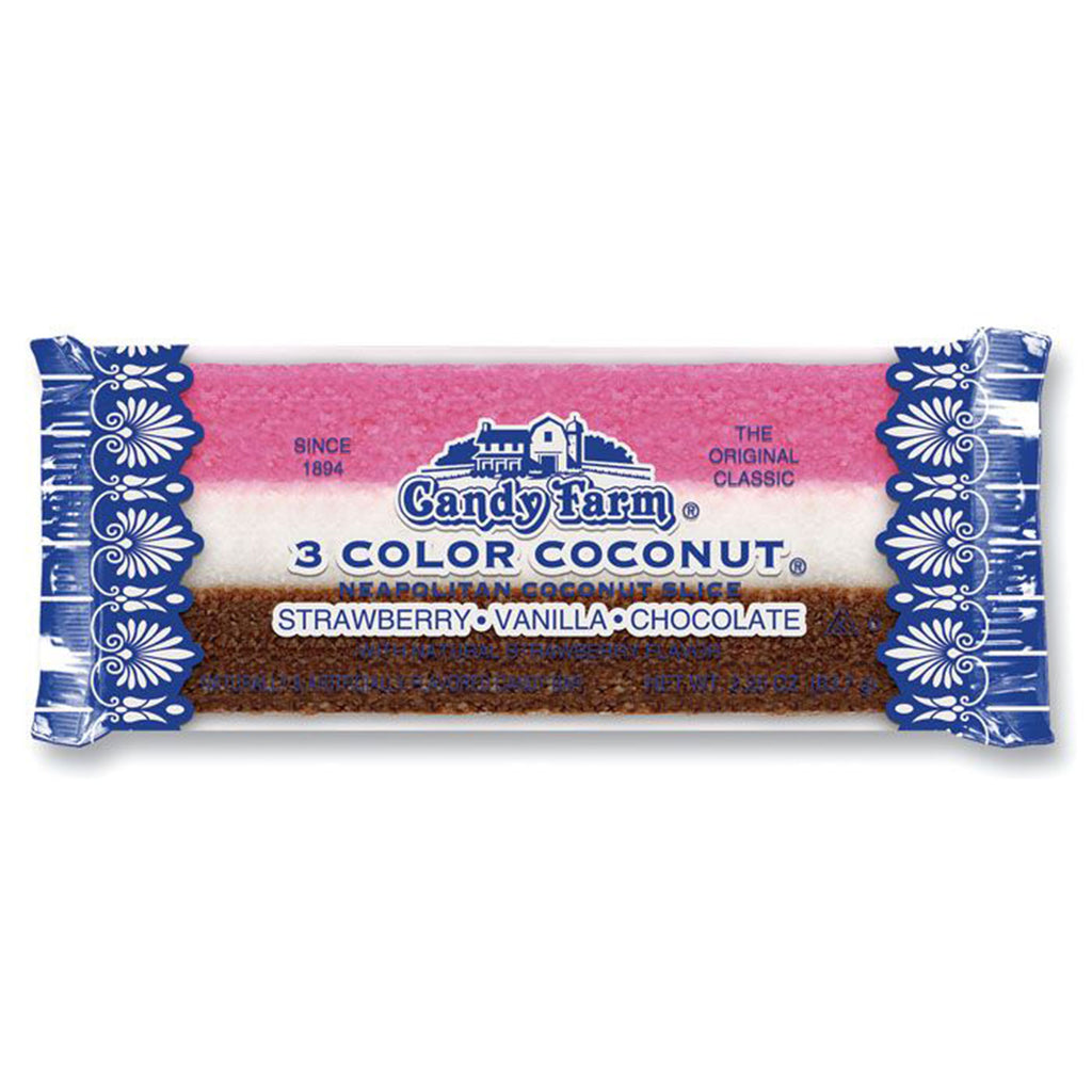 Candy Farm 3 Color Coconut Slice - 2.25 oz. Bar