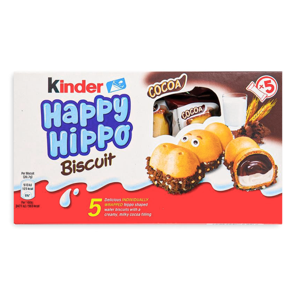 Kinder® Happy Hippo Biscuit, Cocoa - x5 - 3.6 oz.