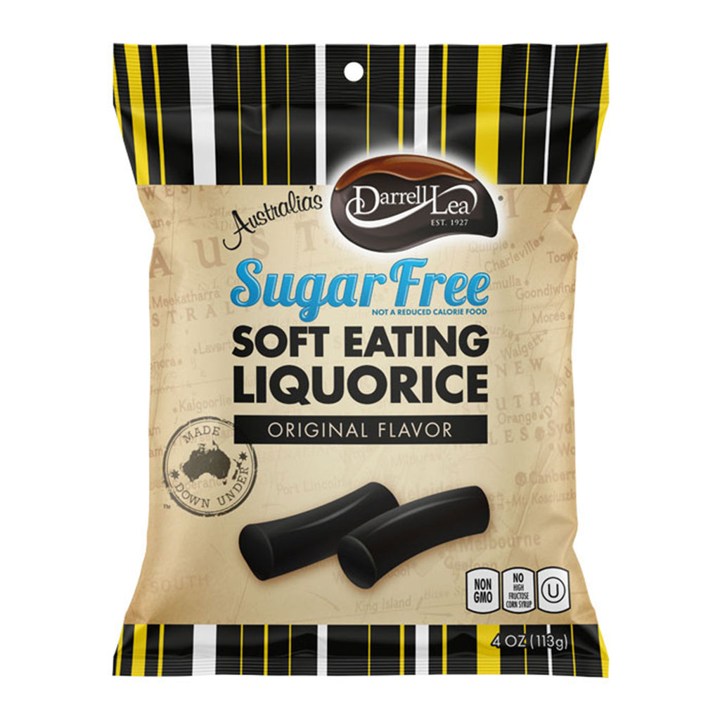 Darrell Lea SUGAR FREE Soft Eating Liquorice - Original Flavor 4 oz Bag