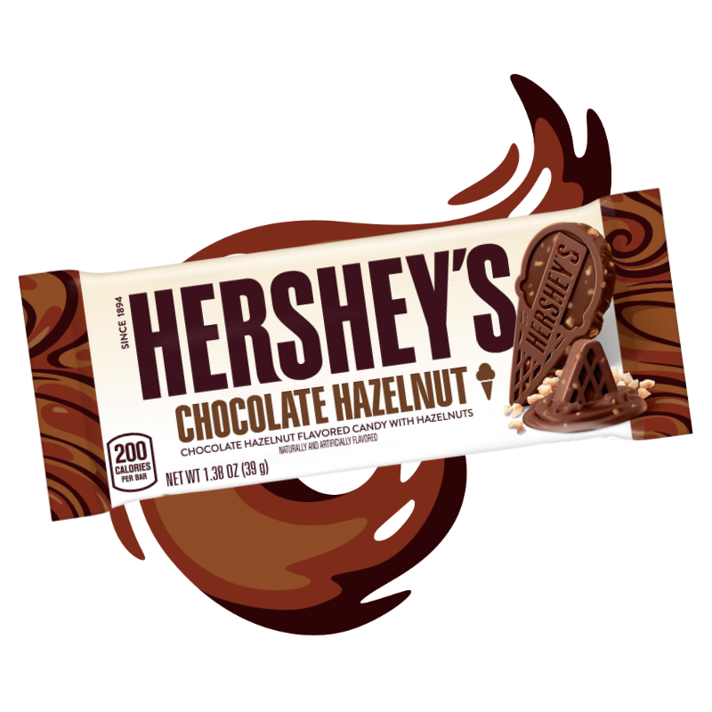 HERSHEY'S ICE CREAM SHOPPE Milk Chocolate Hazelnut - Standard Bar 1.38oz
