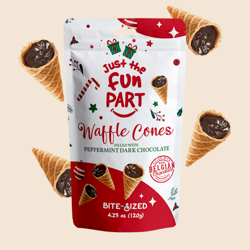 Just The Fun Part, Waffle Cones - Dark Peppermint Chocolate