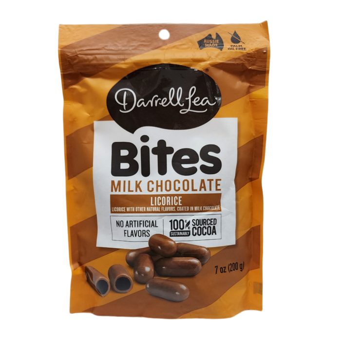 Darrell Lea Bites Milk Chocolate Covered Licorice 7 oz. Snyder's Candy