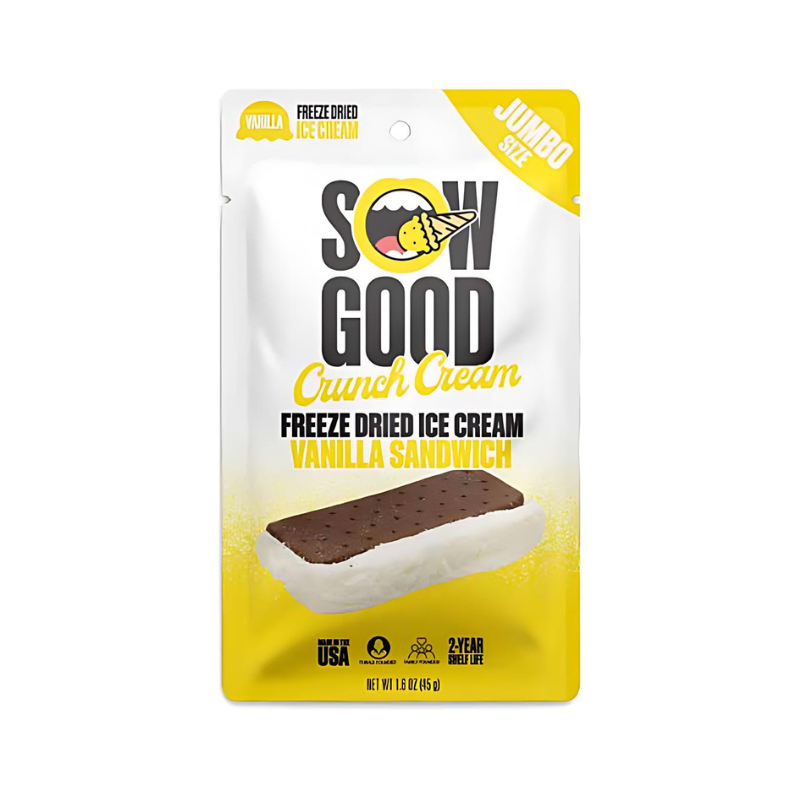 Sow Good Candy, Freeze Dried Ice Cream Sandwich, Vanilla - 1.6 oz.