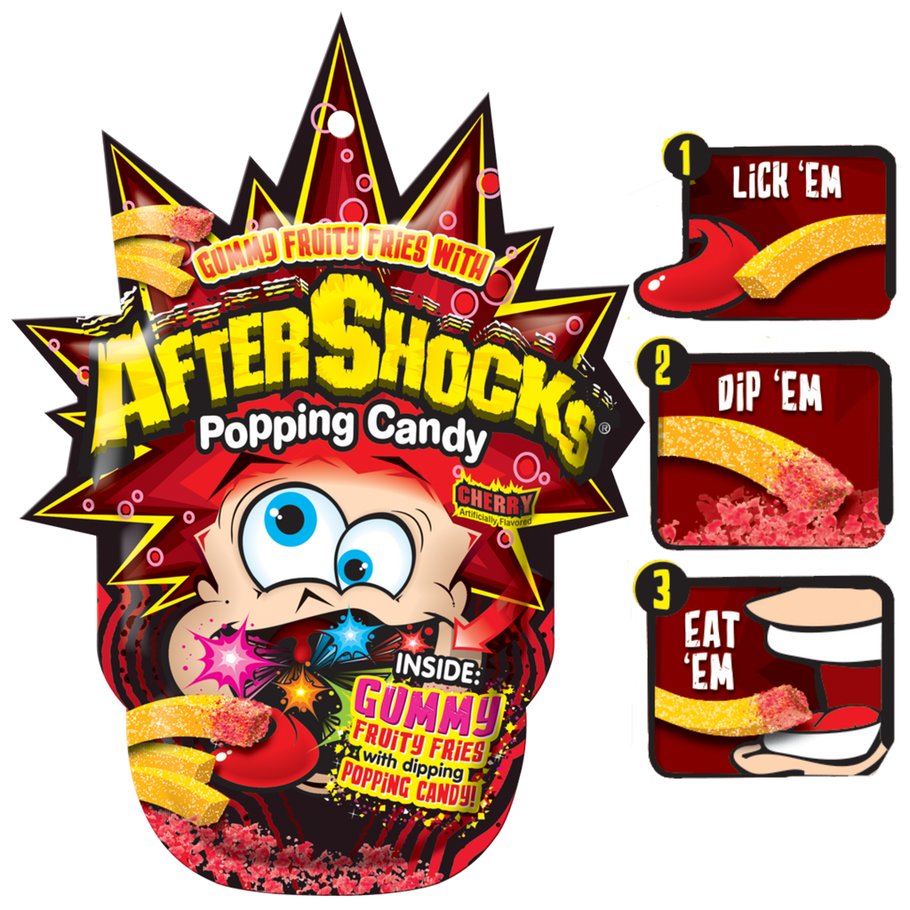 Fruity Gummy Fries with: AfterShocks® Popping Candy: Cherry