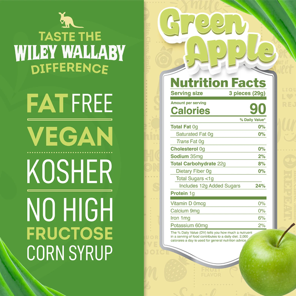 Wiley Wallaby® Soft & Chewy, Green Apple - 7.05 oz.
