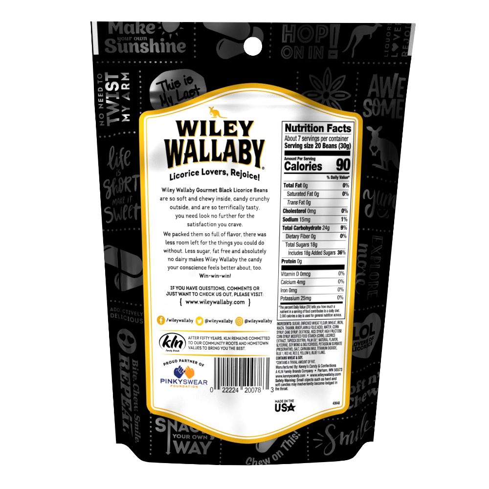 Wiley Wallaby® Soft & Chewy, Licorice Beans - 10 oz.