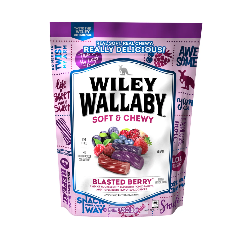 Wiley Wallaby® Soft & Chewy, Blasted Berry™ Licorice - 7.05 oz.