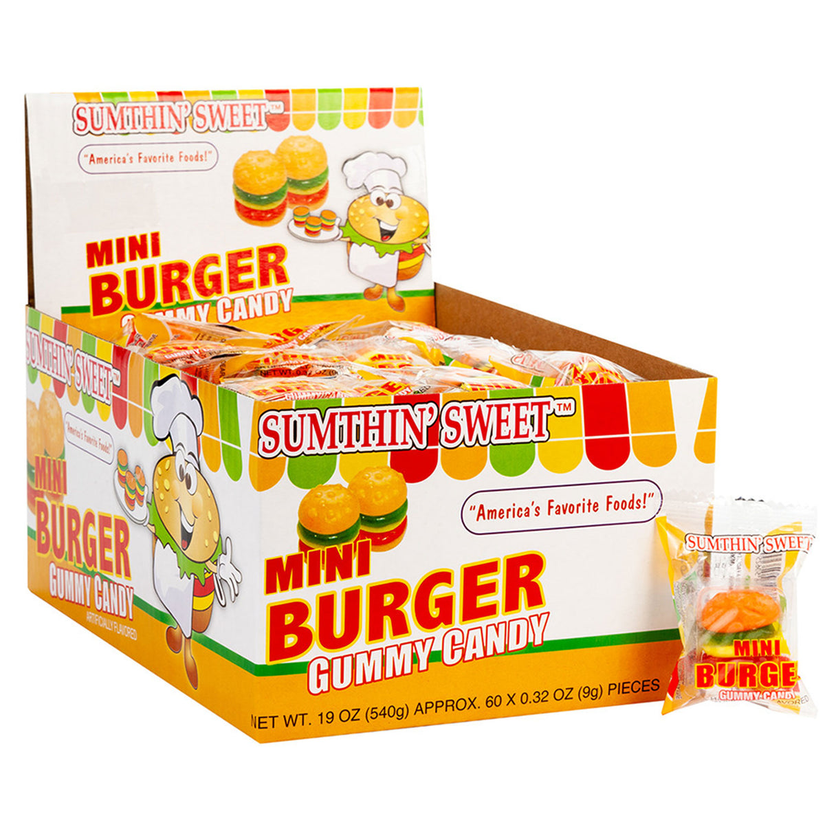 Mini Burger Gummy Candy Pack of 5 (1.8oz) Snyder's Candy