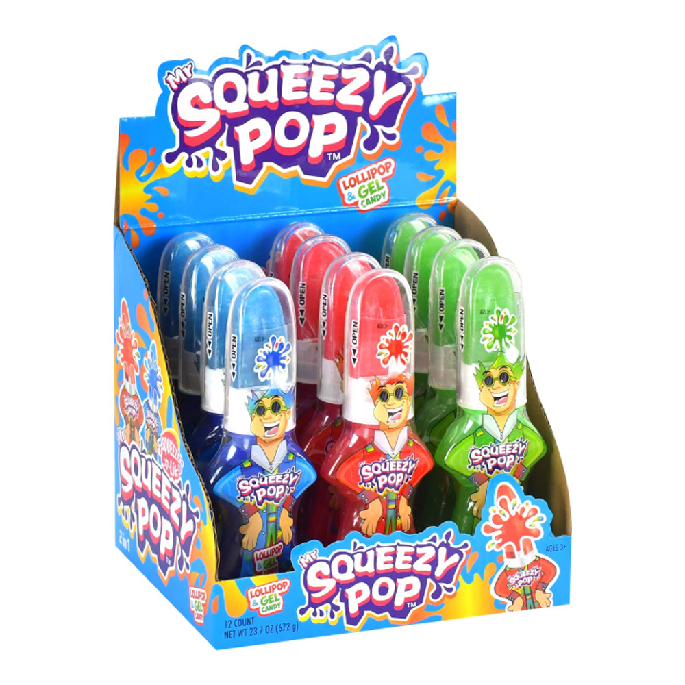 Mr. Squeezy Pop™ Lollipop & Gel Candy - 1.97 fl oz.